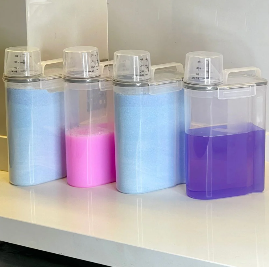Kit 4 Potes Herméticos Porta Mantimento com Copo Medidor 2,5 Litros