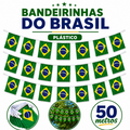 Bandeirinhas do Brasil Decoração Copa do Mundo 2026 Varal de Bandeiras Plástico