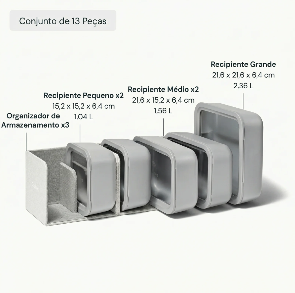 Conjunto de Potes de Armazenamento Air Release