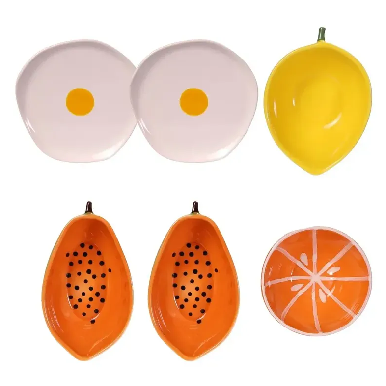 Jogo De 6 Bowls Tigela Formato Aparencia De Fruta Mesa Posta