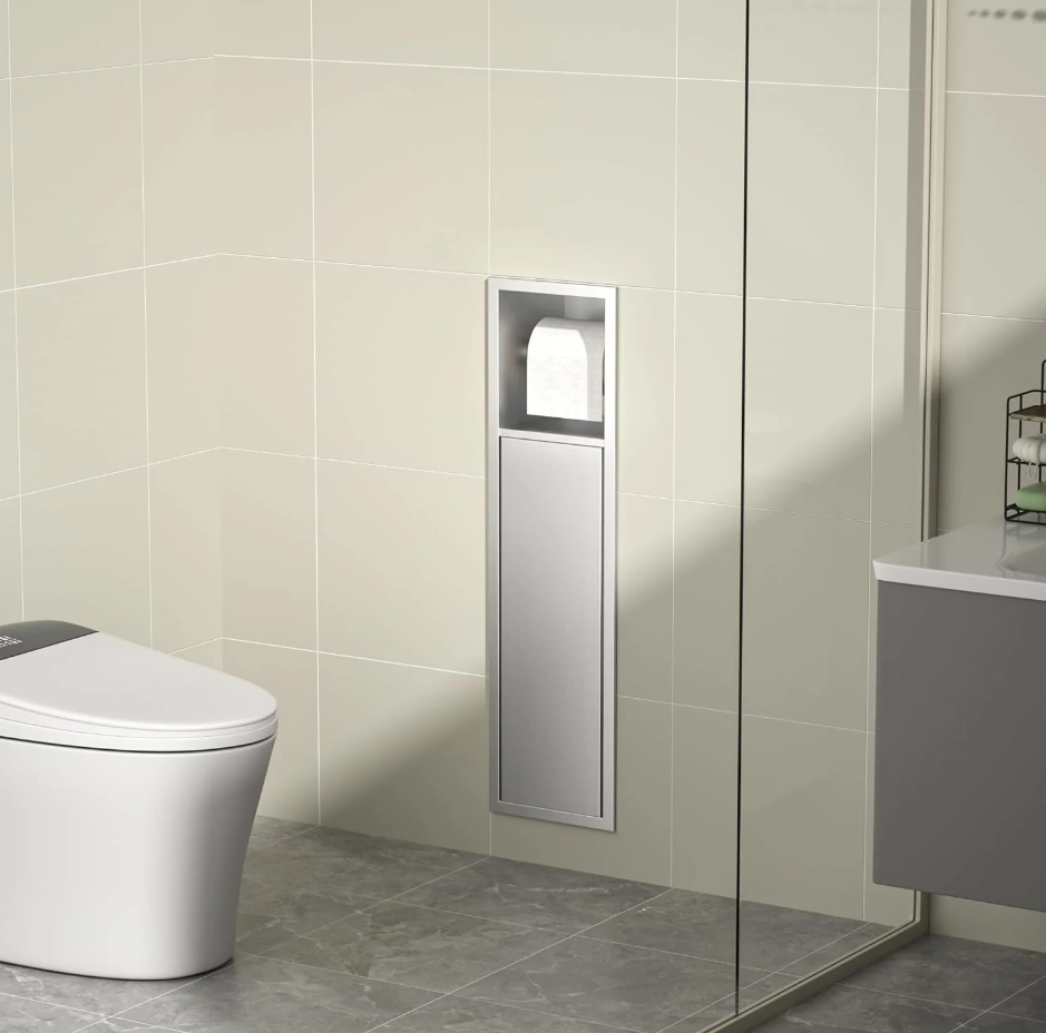 Nicho CleanSpace™  Suporte de Papel Higiênico com Compartimento em Aço Inox