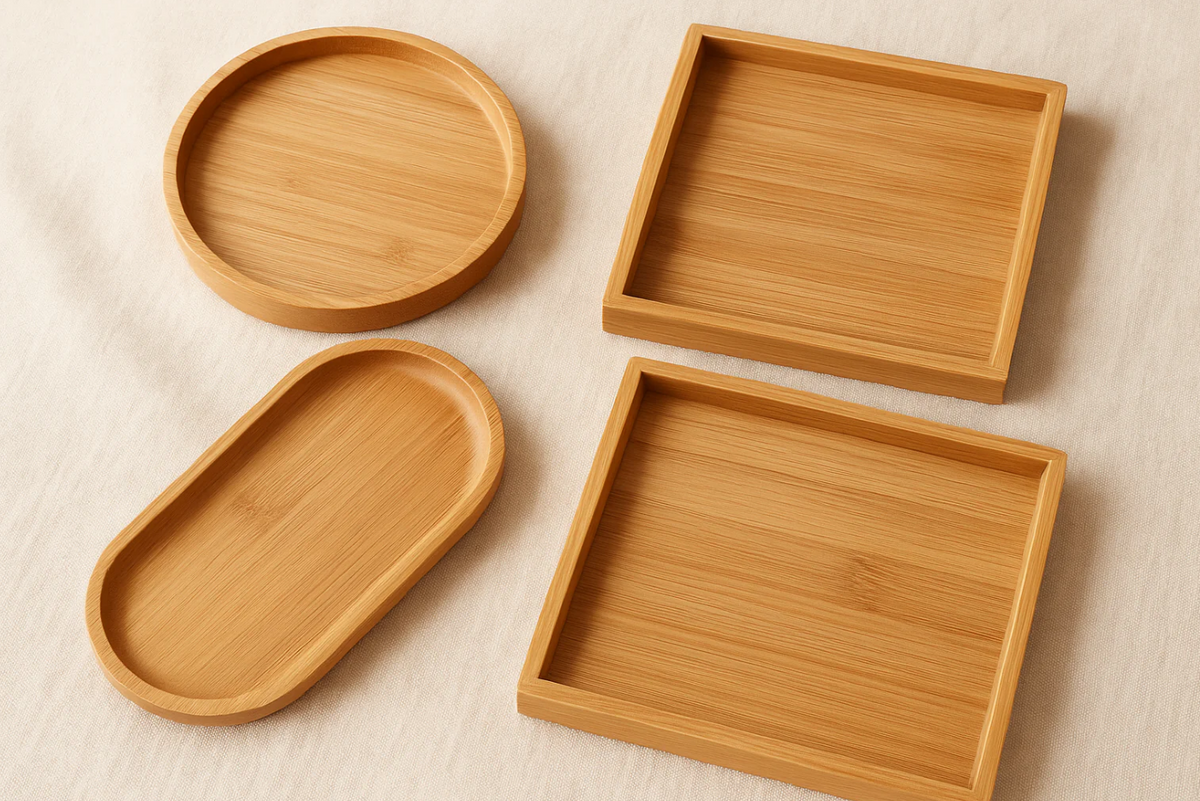 Conjunto 3 Travessas Bambu Natural - Sustentável Ecológico