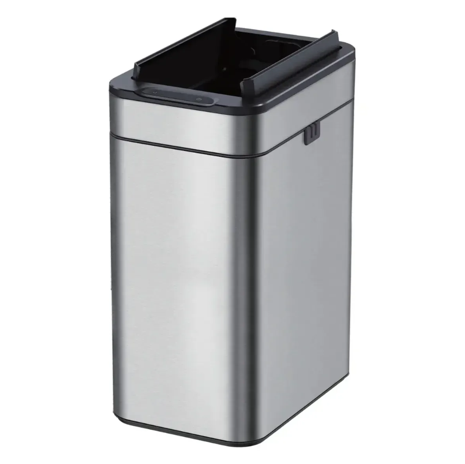 Lixeira Automática SensorClean 50L™  Tampa Dupla com Sensor, Inox Premium e Alta Capacidade