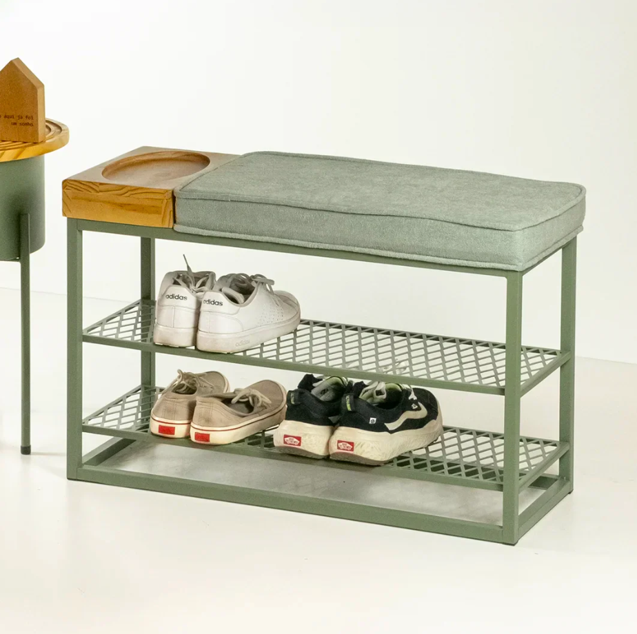 Sapateira Banco Sion Duo - Estofado Bouclé & Organizador