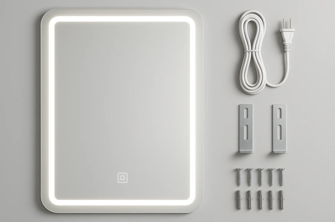 Espelho Banheiro LED 60x80cm - Iluminação Touch Moderno
