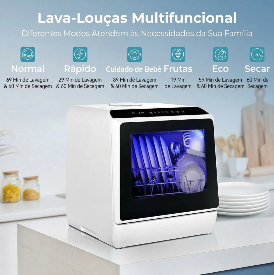 Lava-Louças Portátil de Bancada Ecowasher