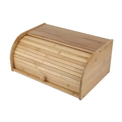 Porta Pão em Bambu com Tampa Retrátil JÁ MONTADO