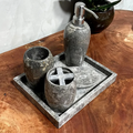 Conjunto de Banheiro em Mármore Natural Cinza - 5 peças