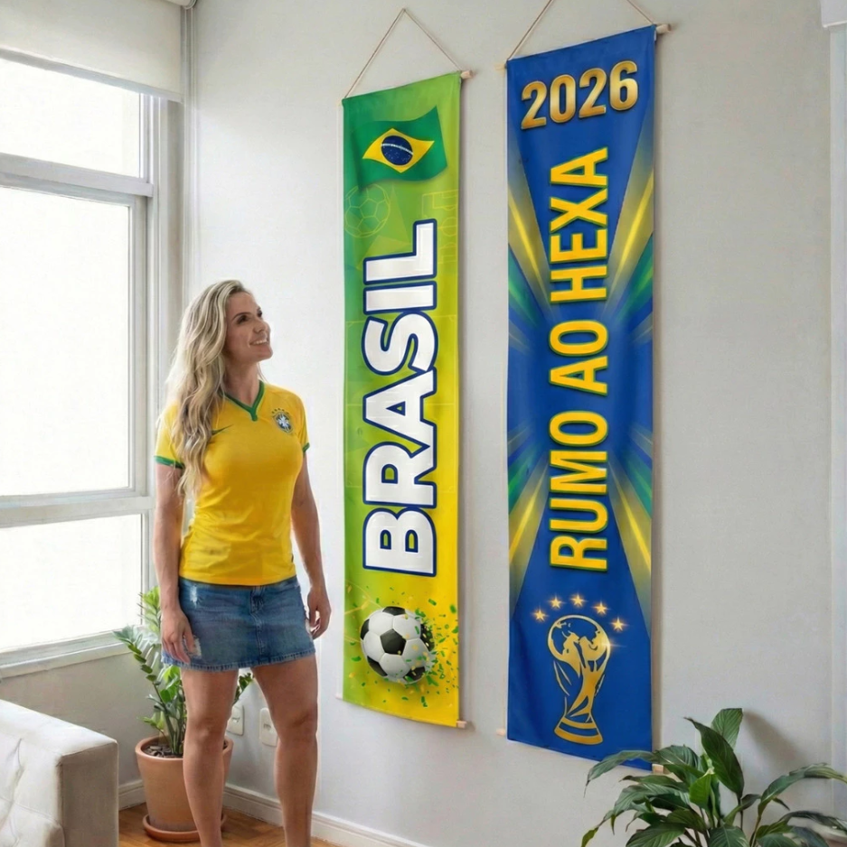 Faixas Premium Brasil Decoração Unica Exclusiva Peças Painel Vertical Copa 2026