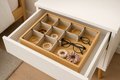 Organizador de Gaveta Bambu com 8 Divisórias Ajustáveis 32x24cm
