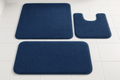 Conjunto 3 Tapetes Banheiro Azul - Tamanhos Coordenados