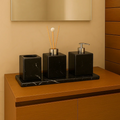 Kit Acessório para Banheiro em Mármore Preto Exótico - Luxo Natural