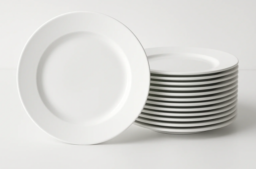 Conjunto 6 Pratos Rasos Brancos Cerâmica - 26cm