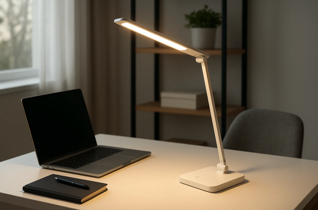 Luminária de Mesa LED Ajustável Touch Branca 45cm
