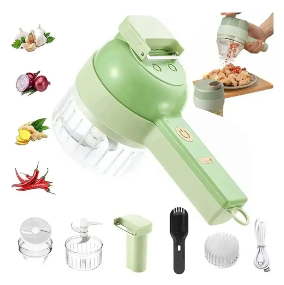 Processador Elétrico TurboChef 4 em 1™ | Cortador, Fatiador, Ralador e Triturador de Alimentos