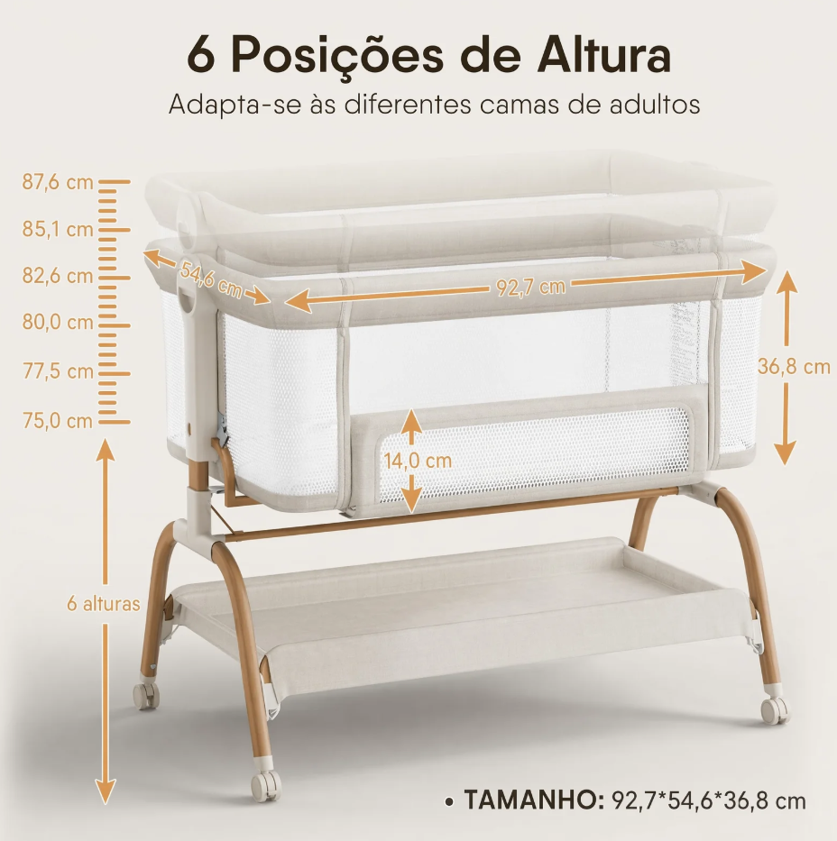 Berço Moisés 3 em 1 com Balanço