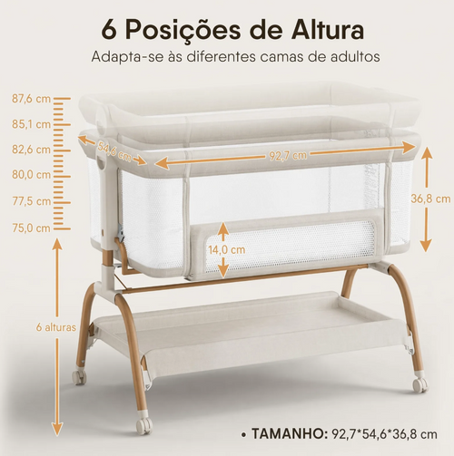 Berço Moisés 3 em 1 com Balanço