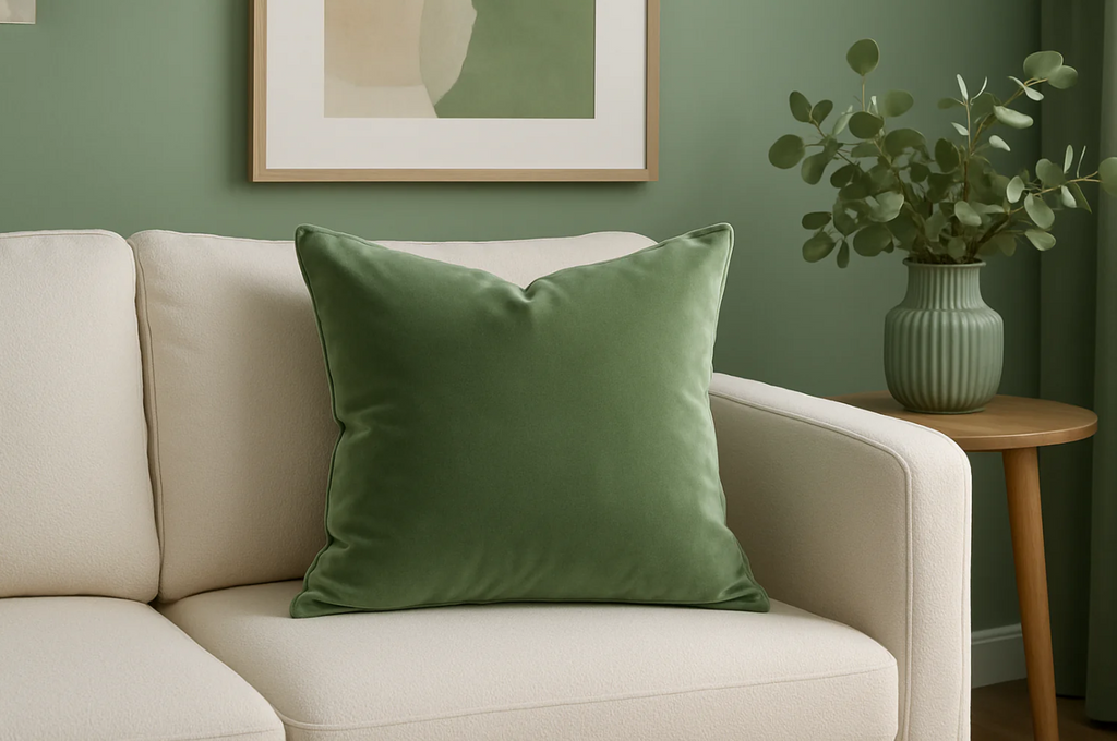 Almofada Decorativa Verde Sage Veludo - 45x45cm 0  (0 Avaliações)