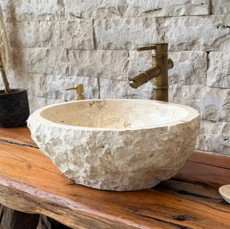 Cuba de Banheiro em Mármore Natural 43x33x15cm