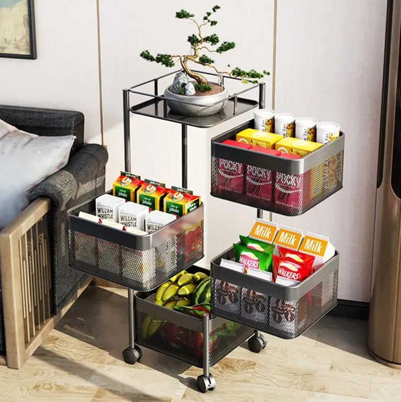 Fruteira Organizadora Articulada 4 Andares Quadrada