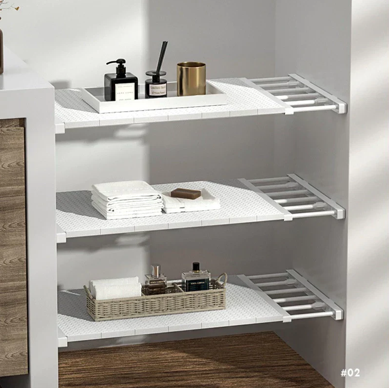 Prateleira Organizadora Ajustável para Armário | Space-Saving Cozinha e Roupeiro – Lumia