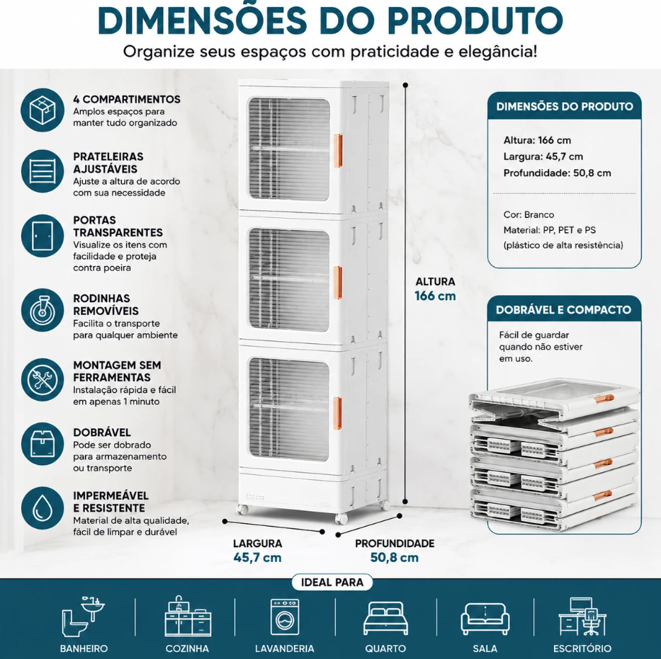 Armário Organizador Dobrável Multiuso