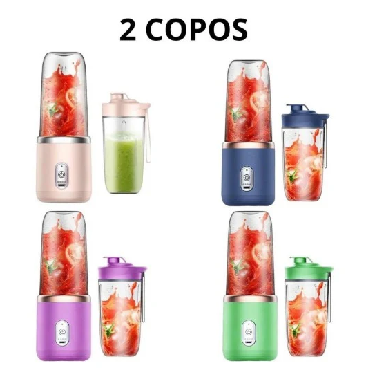 BlendGo Fresh™ — Mini Liquidificador Portátil 400ml com 6 Lâminas