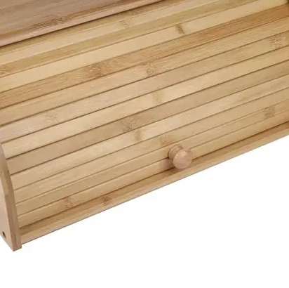 Porta Pão em Bambu com Tampa Retrátil JÁ MONTADO