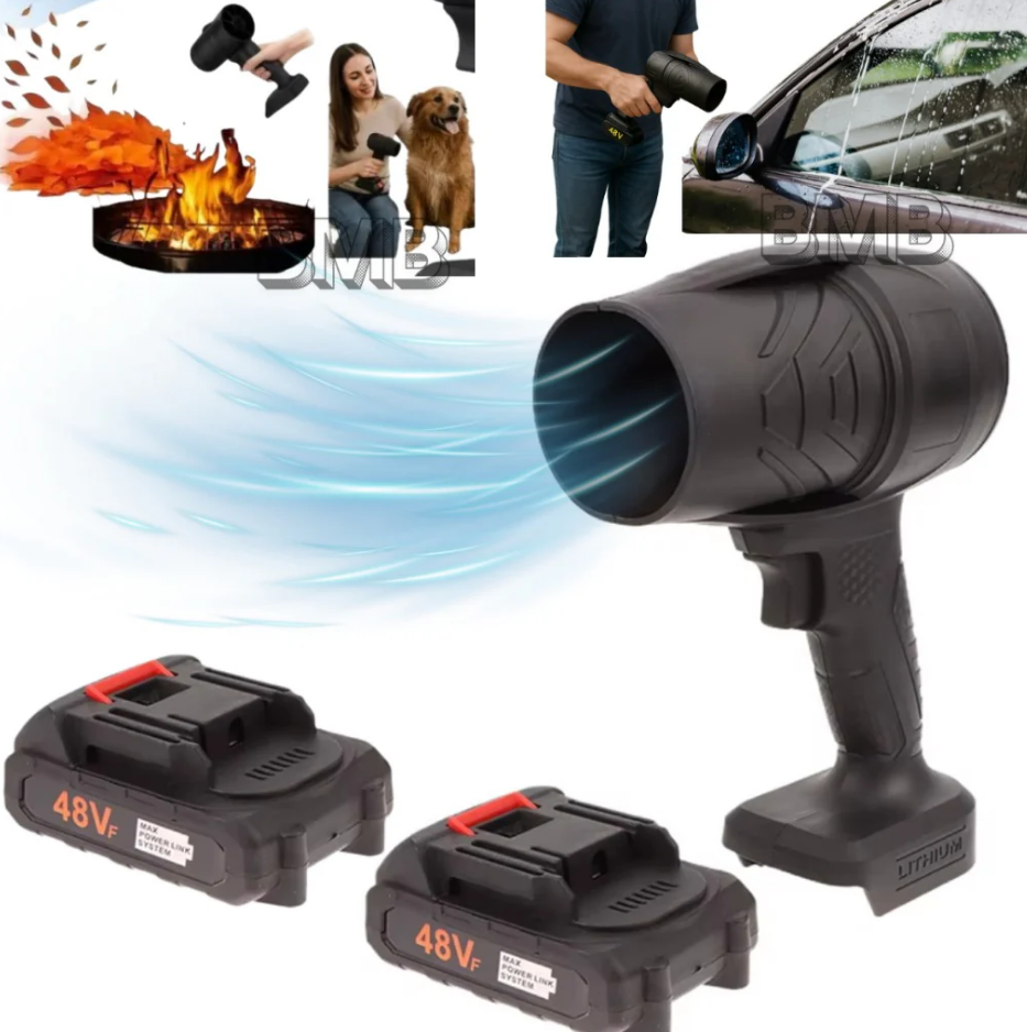 Soprador Turbo AirForce 48V™ | Portátil, Recarregável e com 2 Baterias para Limpeza Pesada