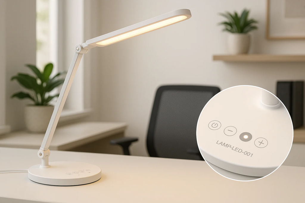 Luminária de Mesa LED Ajustável Touch Branca 45cm