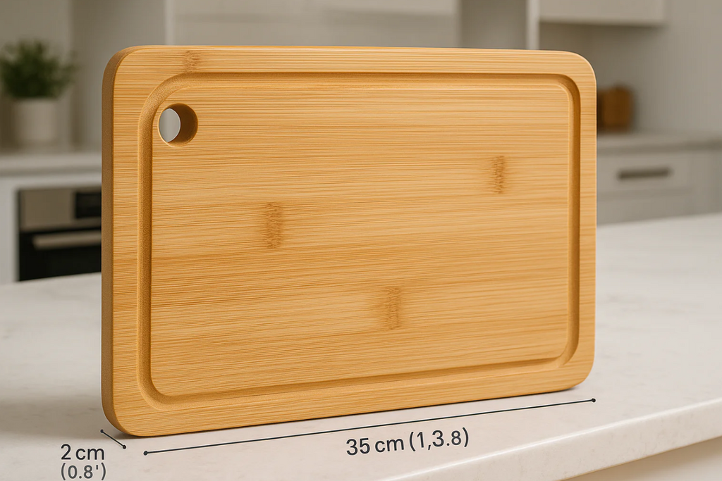 Tábua de Corte Bambu Natural 35x25cm com Canaleta