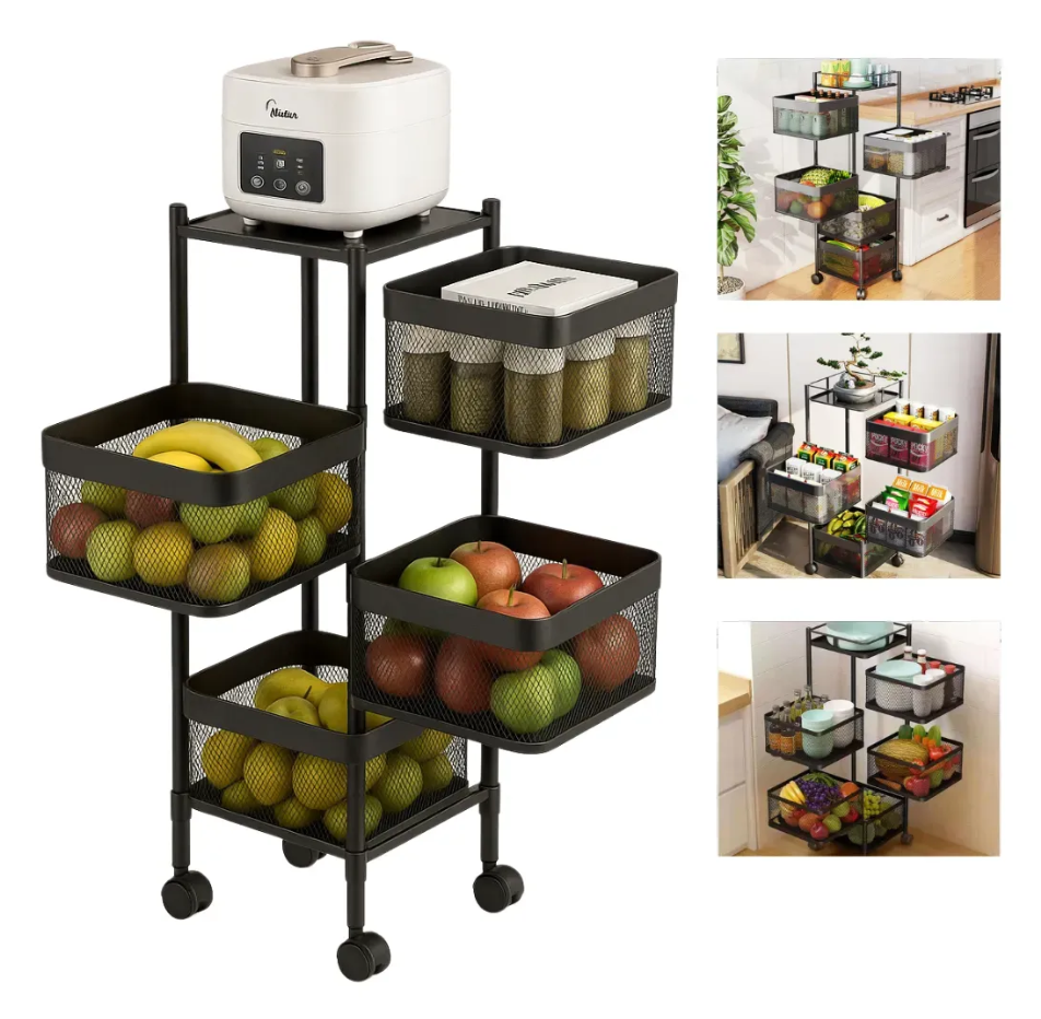Fruteira Organizadora Articulada 4 Andares Quadrada