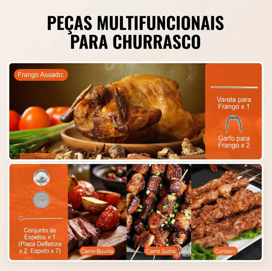 Grill Vertical Elétrico Giratório