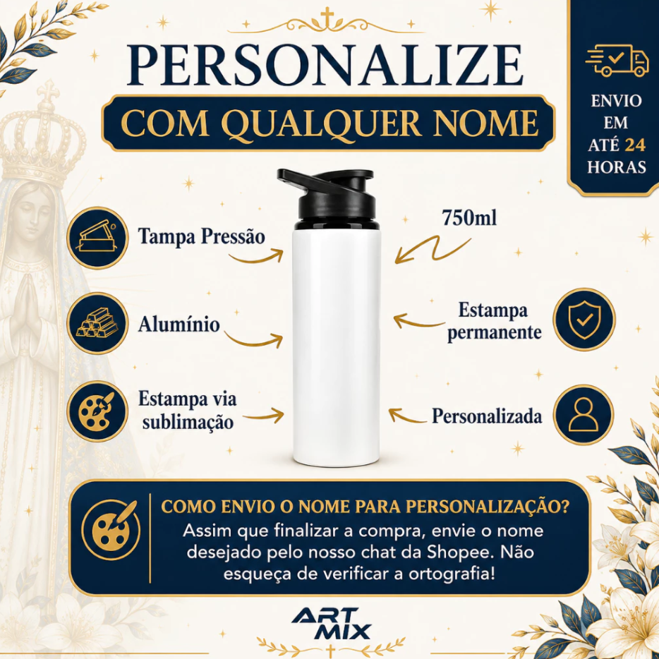 Garrafa de Alumínio do Brasil Neymar Copa