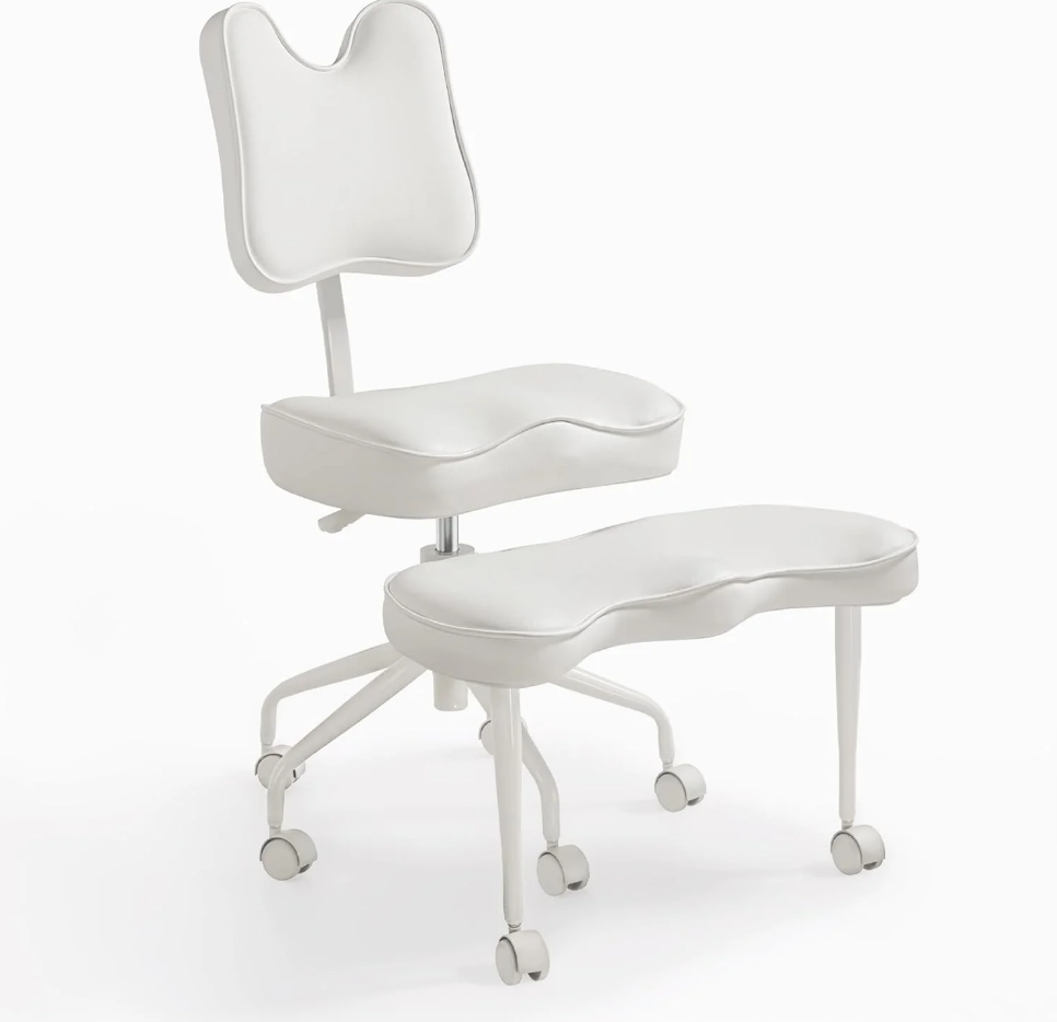 Cadeira ergonômica com pernas cruzadas para escritório em casa