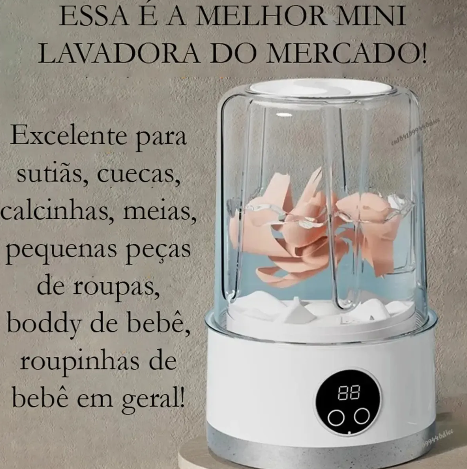 Mini Lava Roupas com Carregamento Usb Portátil aprova de água