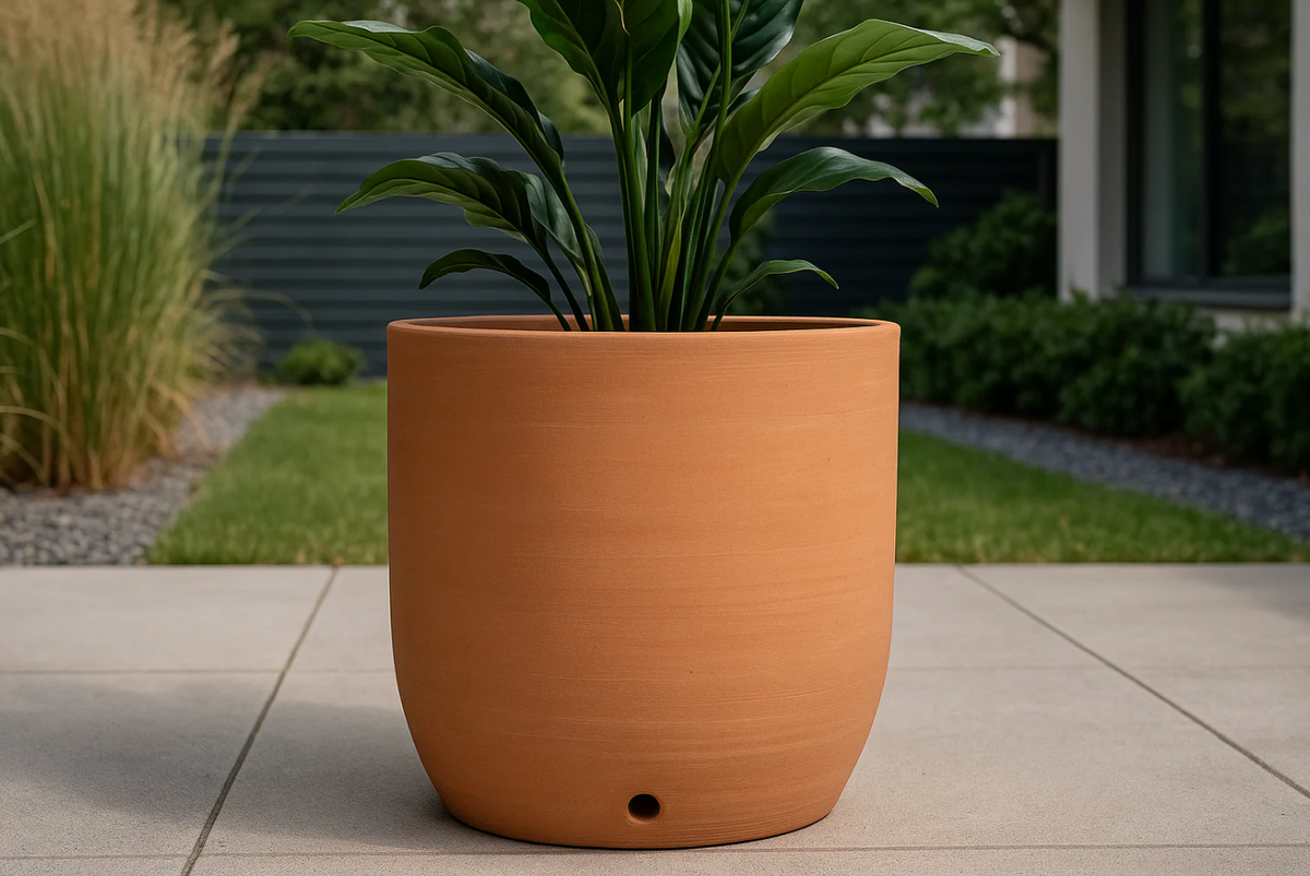 Vaso de Cerâmica Grande Terracota com Drenagem 40x45cm