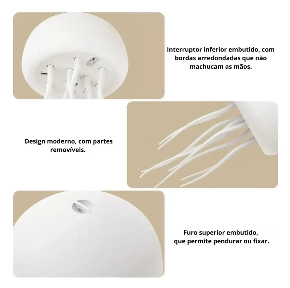 Luminária De Mesa Água-viva Led Decorativa