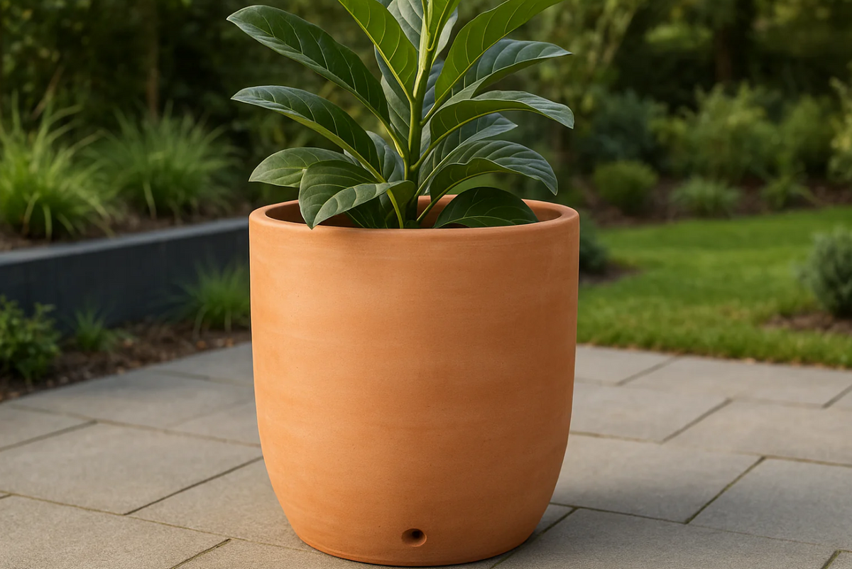 Vaso de Cerâmica Grande Terracota com Drenagem 40x45cm