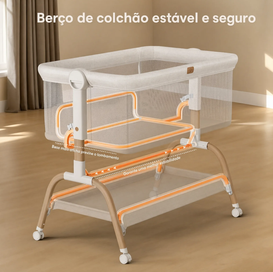 Berço Moisés 3 em 1 com Balanço