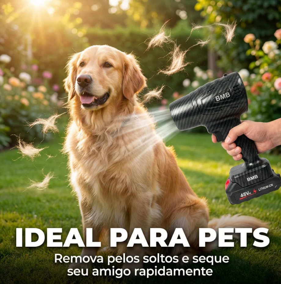 Soprador Turbo AirForce 48V™ | Portátil, Recarregável e com 2 Baterias para Limpeza Pesada