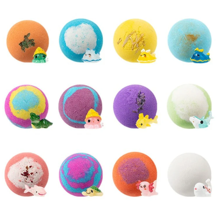 Kit 12 Bombas de Banho Surpresa do Oceano com Brinquedo Escondido