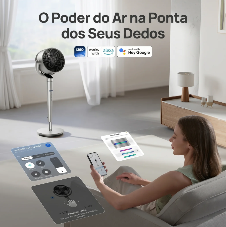 Ventilador TurboWind Wifi + IA Movimento