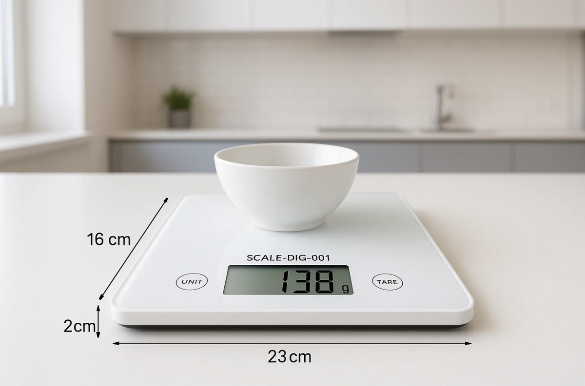 Balança Digital de Cozinha Vidro Temperado LCD 5kg