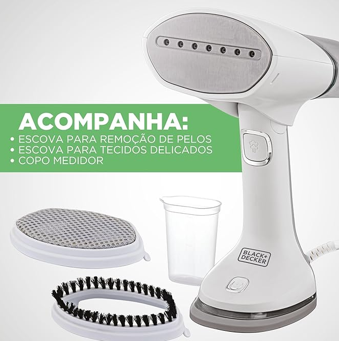 Vaporizador de Roupas BLACK+DECKER 3 em 1 – Compacto, Portátil e Bivolt | BDV3000