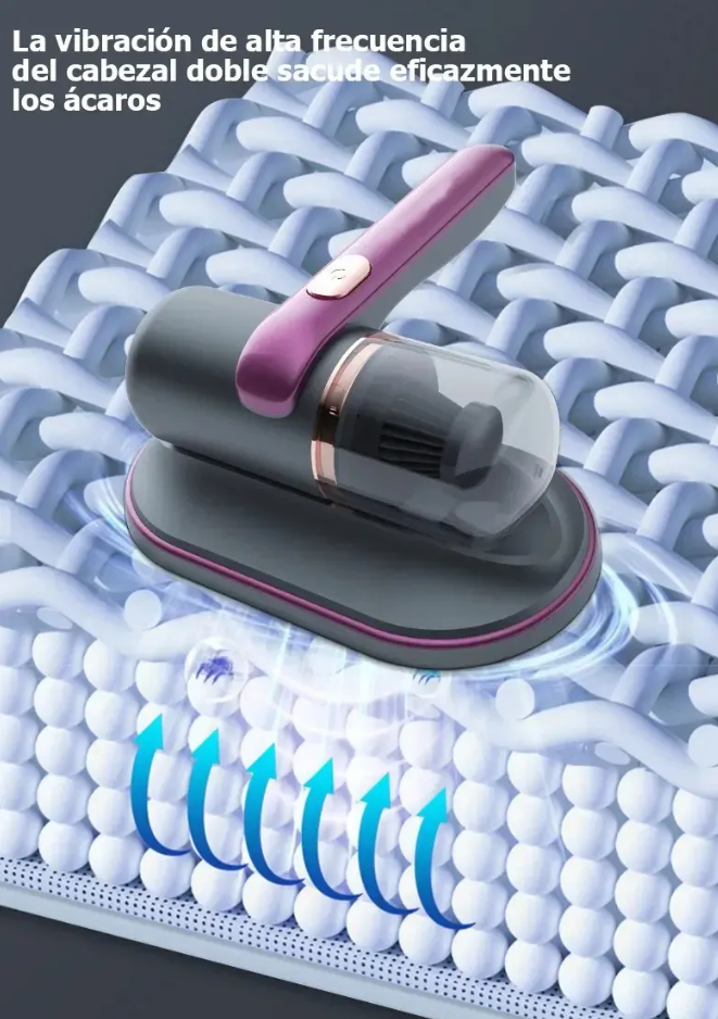 Aspirador Anti Ácaro Portátil Sem Fio Com Luz Uv Filtragem Cor Cinza/roxo