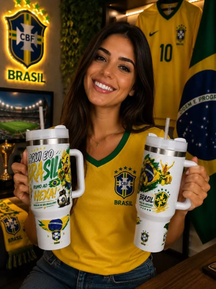 Copo Garrafa Térmica com tampa ajustavel com Canudo 1200ml – Estilo Brasil