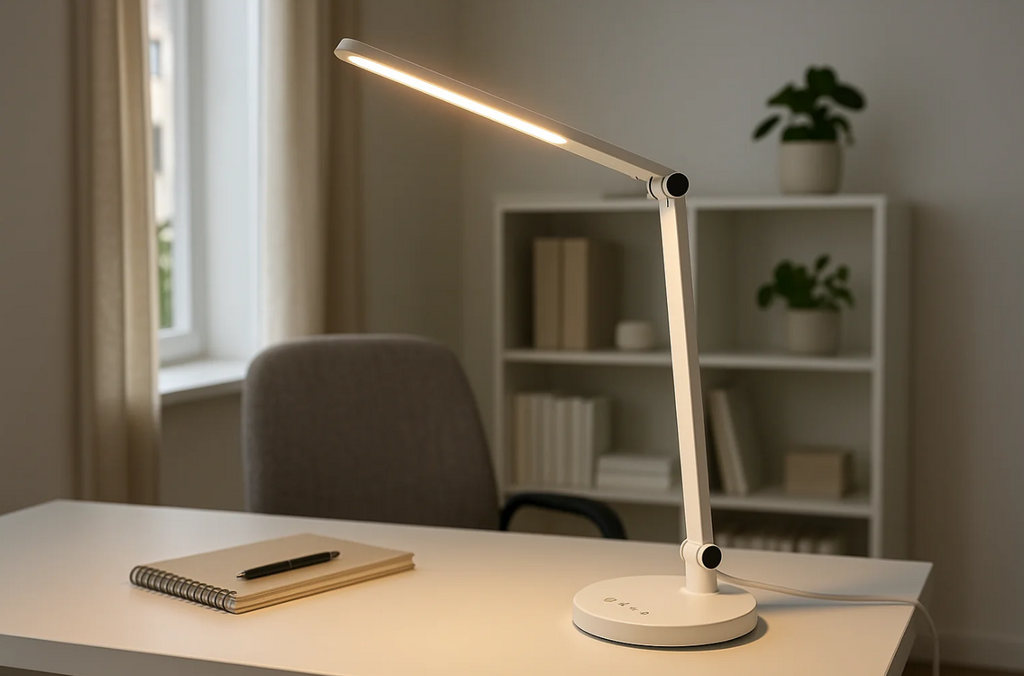 Luminária de Mesa LED Ajustável Touch Branca 45cm