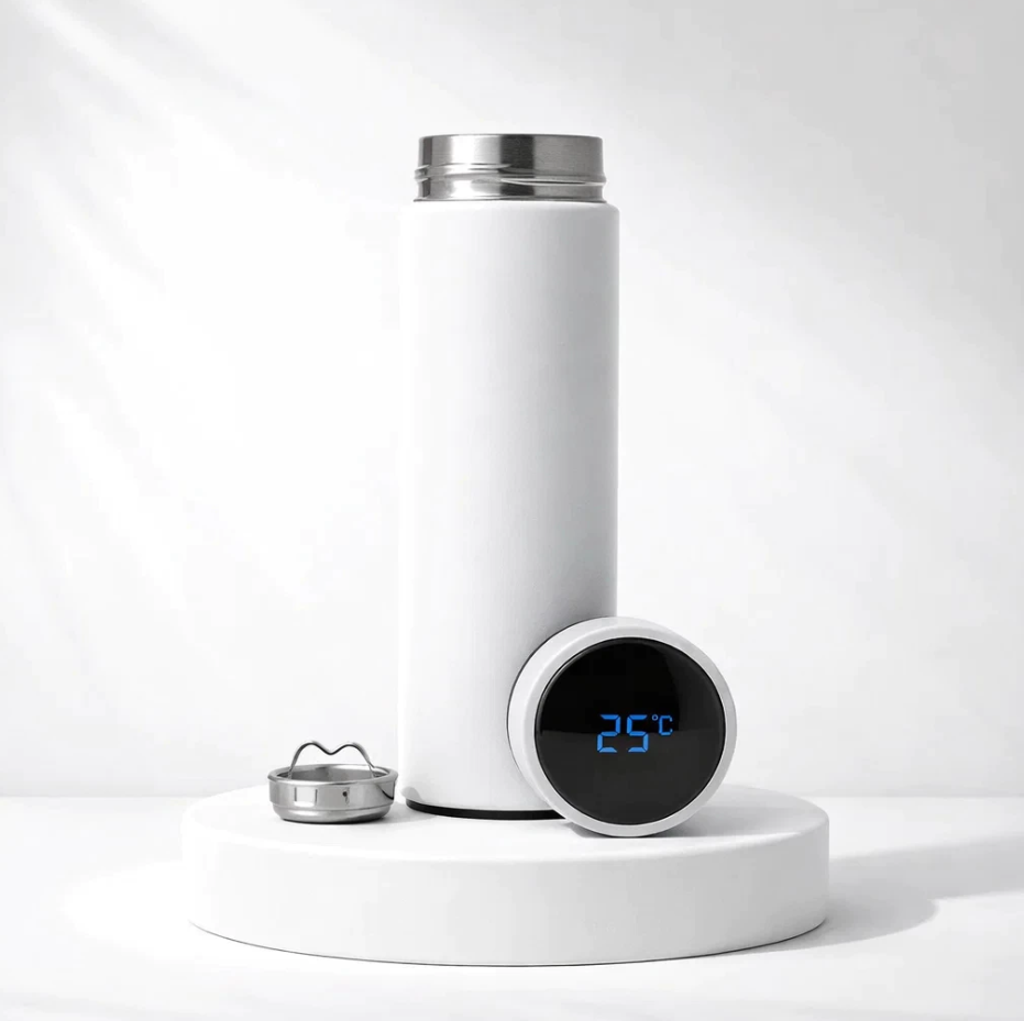 Garrafa Térmica Aço Inoxidavel Copa do Mundo Time Brasil com Medidor De Temperatura Digital 500ml