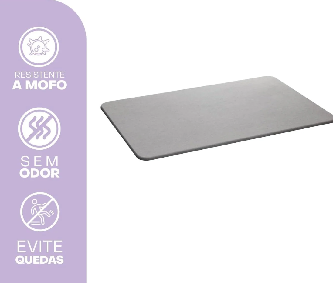 Tapete de Pedra Diatomita para Banheiro